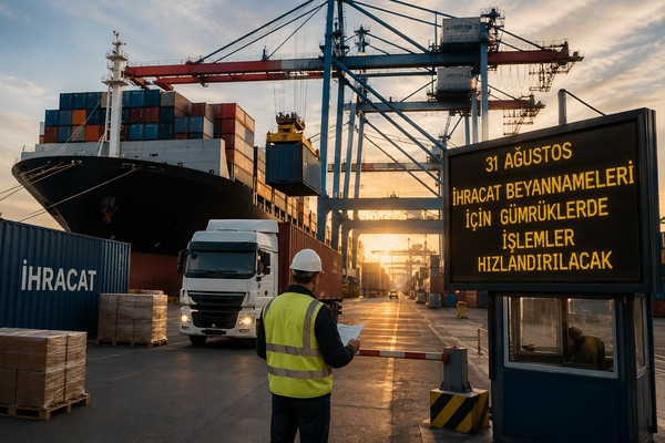 31 Ağustos ihracat beyannameleri için gümrüklerde işlemler hızlandırılacak