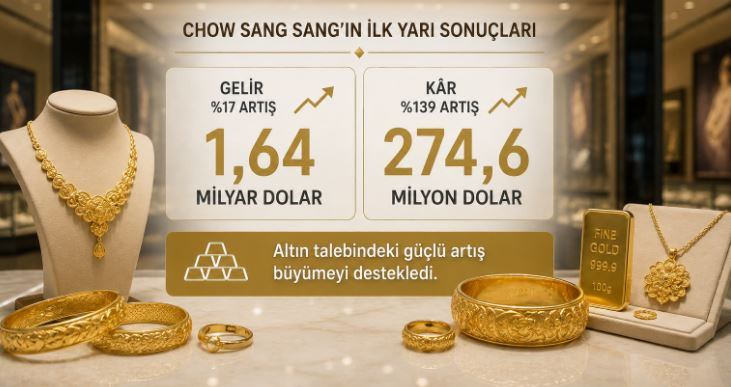 Chow Sang Sang'da gelir %17, kâr %139 arttı; altın talebi güçlü