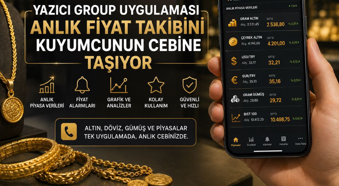 Yazıcı Group uygulaması anlık fiyat takibini kuyumcunun cebine taşıyor