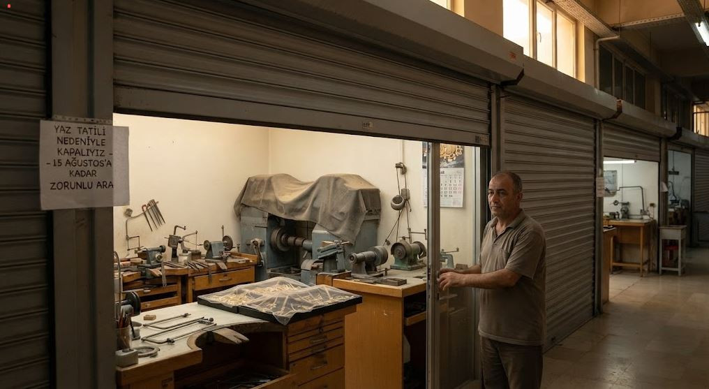 Kuyumcukent'te bazı atölyeler yaz ortasında zorunlu tatile çıktı