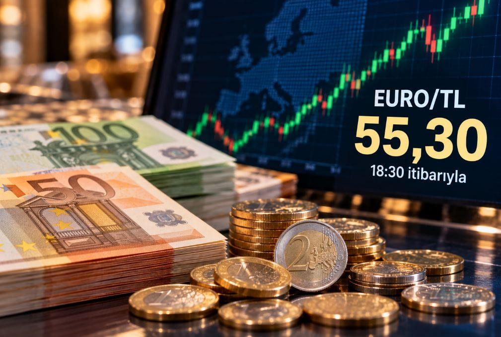 Euro/TL 18:30 itibarıyla 55,3 lira bölgesinde kaldı